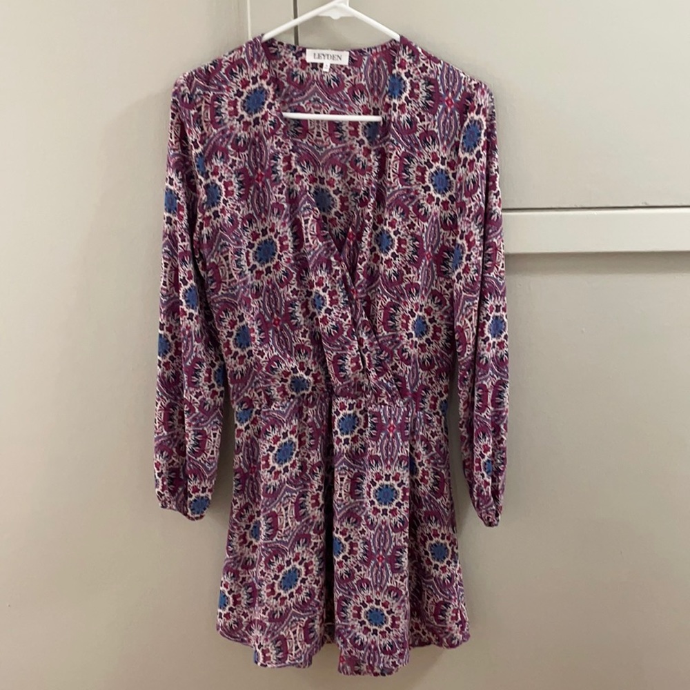 Long sleeve cross over top dress